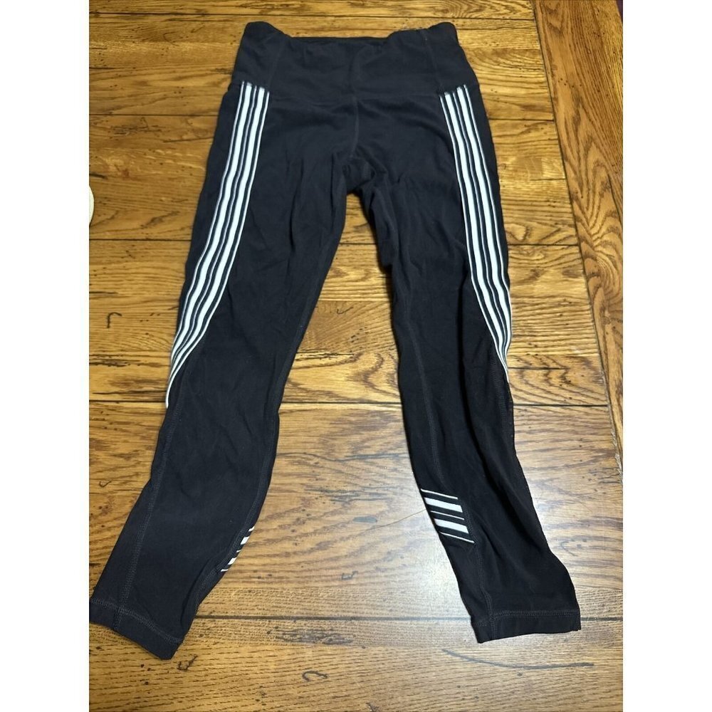 ATHLETA L107 Pants/Leggings Activewear Black Workout Yoga White strip Sz XSP